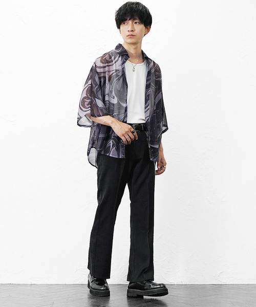 MinoriTY(マイノリティ)の「【MinoriTY】チェーン付きフレアスラックス メンズ 夏服 ユニセックス(その他パンツ・メンズ・ホワイト×ブラック/ホワイト/ブラック/ライトグレー・M/L)」の12枚目の写真