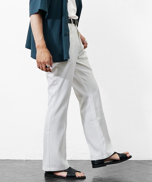 MinoriTY(マイノリティ)の「【MinoriTY】チェーン付きフレアスラックス メンズ 夏服 ユニセックス(その他パンツ・メンズ・ホワイト×ブラック/ホワイト/ブラック/ライトグレー・M/L)」の16枚目の写真