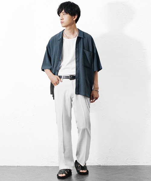 MinoriTY(マイノリティ)の「【MinoriTY】チェーン付きフレアスラックス メンズ 夏服 ユニセックス(その他パンツ・メンズ・ホワイト×ブラック/ホワイト/ブラック/ライトグレー・M/L)」の18枚目の写真