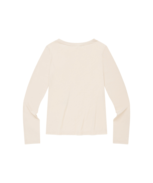 LMR(エルエムアール)の「ソフトスリムボートネックグラフィック長袖Tシャツアイボリー(Tシャツ/カットソー・レディース・アイボリー・SMALL/MEDIUM)」の3枚目の写真