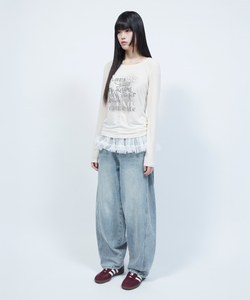 LMR(エルエムアール)の「ソフトスリムボートネックグラフィック長袖Tシャツアイボリー(Tシャツ/カットソー・レディース・アイボリー・SMALL/MEDIUM)」の15枚目の写真