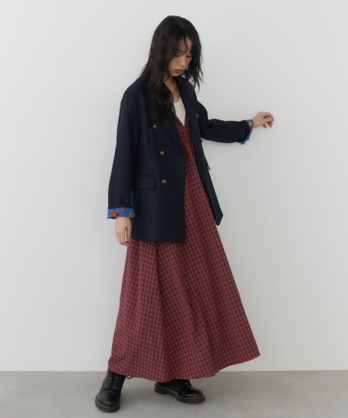 Unitage(ユニテージ)の「配色ボリュームキャミワンピース(ワンピース・レディース・レッド/その他/ブラック/ネイビー/ブラウン・FREE)」の13枚目の写真