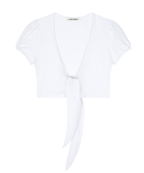 LARTIGENT(ラーティゼン)の「L26 PUFF BOLERO CARDIGAN(WHITE)(Tシャツ/カットソー・レディース・その他・FREE)」の2枚目の写真