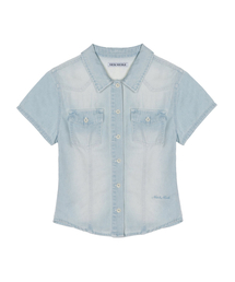 DENIM SHORT POCKET SHIRT_LIGHT BLUE