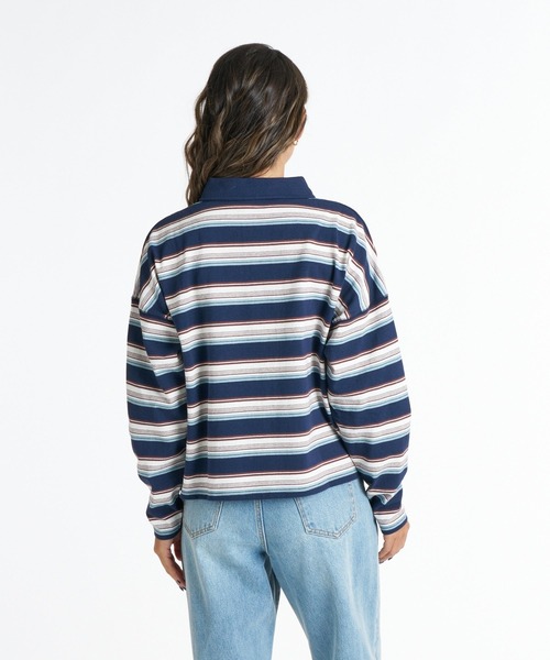 ROXY(ロキシー)の「ROXY BUTTERFLY POLO バタフライロゴボーダー長袖ポロシャツ 【2026年秋冬モデル】/ロキシー(ポロシャツ・レディース・ネイビー/ナチュラル/ブルー・LARGE/MEDIUM/SMALL)」の15枚目の写真