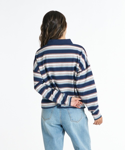ROXY(ロキシー)の「ROXY BUTTERFLY POLO バタフライロゴボーダー長袖ポロシャツ 【2026年秋冬モデル】/ロキシー(ポロシャツ・レディース・ネイビー/ナチュラル/ブルー・LARGE/MEDIUM/SMALL)」の17枚目の写真
