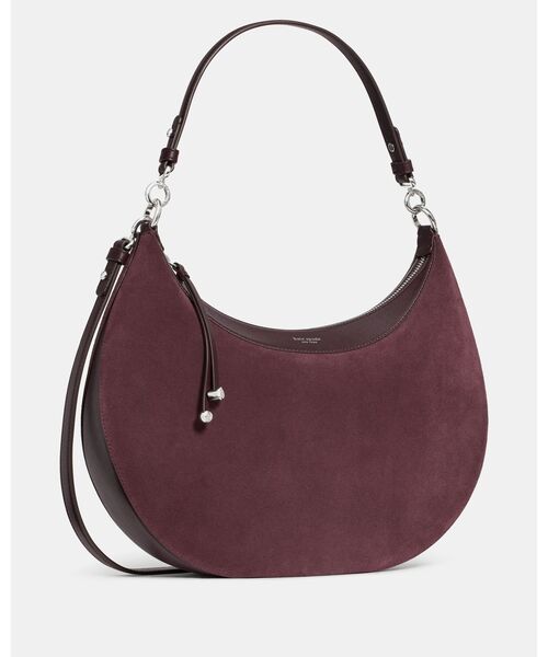 kate spade new york（ケイトスペード ニューヨーク）の「リブ スエード ラージ ショルダー バッグ（ショルダーバッグ・レディース・パープル・ONESIZE）」の4枚目の写真