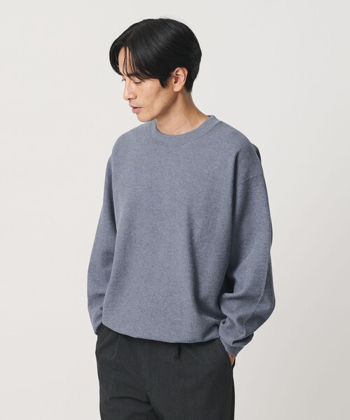 BEAUTY&YOUTH UNITED ARROWS（ビューティーアンドユースユナイテッドアローズ）の「メランジ ワッフル バルーン カットソー（Tシャツ/カットソー・メンズ・ロイヤルブルー/ナチュラル/ダークグレー・XL/L/M/S）」の3枚目の写真