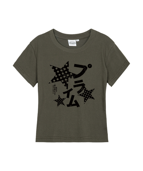 PRIMATE(プライメイト)の「POIKA DOT MILKY レディース スリムフィット 半袖Tシャツ 5 COLORS(Tシャツ/カットソー・レディース・ホワイト/ブラック/カーキ/クリーム/チャコール・SMALL/MEDIUM/LARGE)」の5枚目の写真