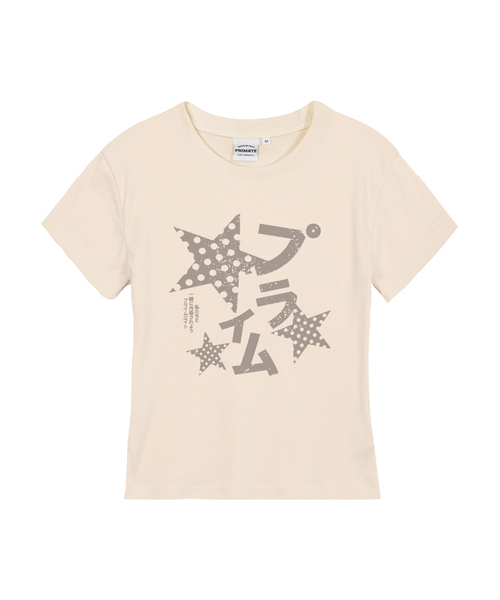 PRIMATE(プライメイト)の「POIKA DOT MILKY レディース スリムフィット 半袖Tシャツ 5 COLORS(Tシャツ/カットソー・レディース・ホワイト/ブラック/カーキ/クリーム/チャコール・SMALL/MEDIUM/LARGE)」の4枚目の写真