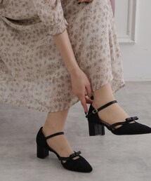 リボン付きセパレートパンプス