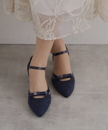 リボン付きセパレートパンプス