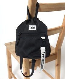 Lee(リー)ブランドネームキーホルダー付き ワンポイントロゴ刺繍 撥水 巾着2WAYショルダーバッグ