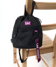 Lee（リー）ブランドネームキーホルダー付き ワンポイントロゴ刺繍 撥水 巾着2WAYショルダーバッグ