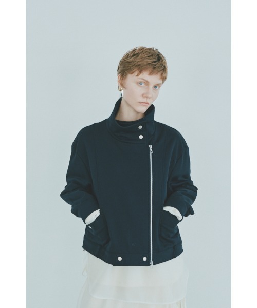 Muel Chic(ミュエルシック)の「Noct jacket ノクトジャケット(ライダースジャケット・レディース・アイボリー/チャコールグレー/ブラック・FREE)」の3枚目の写真