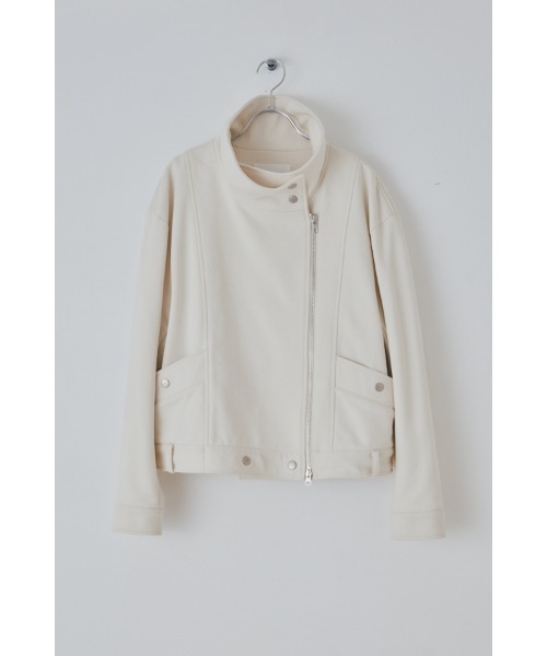 Muel Chic(ミュエルシック)の「Noct jacket ノクトジャケット(ライダースジャケット・レディース・アイボリー/チャコールグレー/ブラック・FREE)」の4枚目の写真