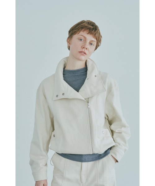Muel Chic(ミュエルシック)の「Noct jacket ノクトジャケット(ライダースジャケット・レディース・アイボリー/チャコールグレー/ブラック・FREE)」の21枚目の写真