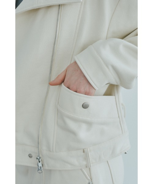 Muel Chic(ミュエルシック)の「Noct jacket ノクトジャケット(ライダースジャケット・レディース・アイボリー/チャコールグレー/ブラック・FREE)」の16枚目の写真