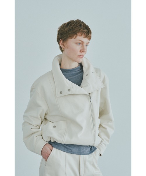 Muel Chic(ミュエルシック)の「Noct jacket ノクトジャケット(ライダースジャケット・レディース・アイボリー/チャコールグレー/ブラック・FREE)」の11枚目の写真