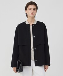 ICB（アイシービー）の「WoolRever ノーカラーショートコート（ノーカラーコート）」