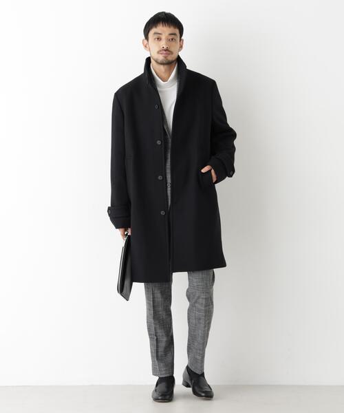 NANO universe（ナノユニバース）の「「NEW ON COAT」ウール/Nスタンドカラーコート（ステンカラーコート・メンズ・ネイビー/ブラック/その他1・L/S/M）」の6枚目の写真