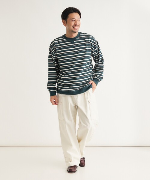 BACK NUMBER(バックナンバー)の「《ガゼット付き》マルチボーダーロンT(Tシャツ/カットソー・メンズ・グリーン系その他4/オレンジ系その他4/ブルー系その他4・04/03/05)」の13枚目の写真