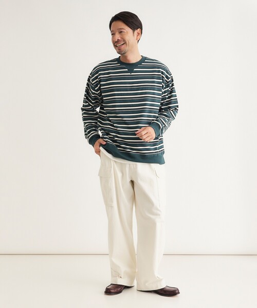 BACK NUMBER(バックナンバー)の「《ガゼット付き》マルチボーダーロンT(Tシャツ/カットソー・メンズ・グリーン系その他4/オレンジ系その他4/ブルー系その他4・04/03/05)」の14枚目の写真