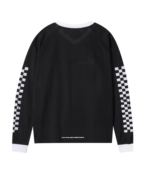 PHYPS MOTORCYCLE(フィップスモーターサイクル)の「Checkerboard Moto Jersey Black(Tシャツ/カットソー・メンズ・その他・SMALL/MEDIUM/LARGE/X-LARGE)」の2枚目の写真