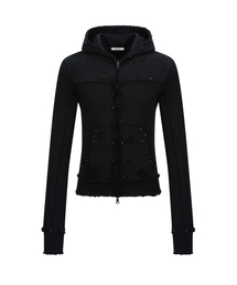 LECYTO（レシト）の「【ZOZO先行販売】Destroyed Spike Zip-Up Hoodie_[Black]（パーカー）」