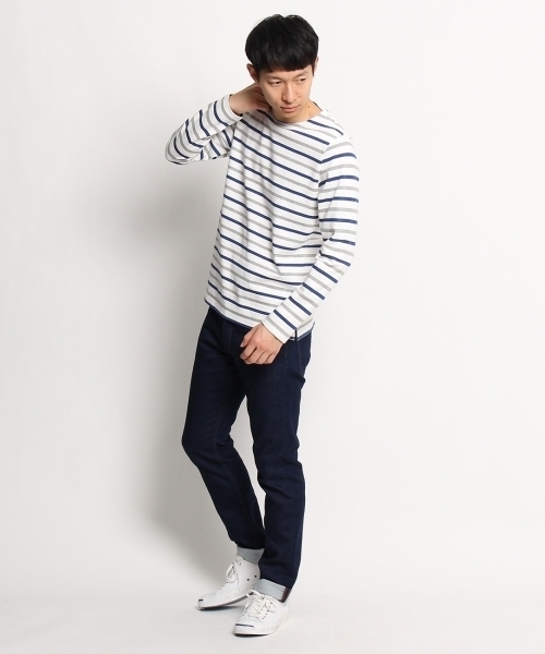 THE SHOP TK （ザ ショップ ティーケー ）の「バスクボーダーシャツ（Tシャツ/カットソー・メンズ・ブルー系1/ネイビー/グレー/ブルー/グレー系1/レッド・03/02/04）」の9枚目の写真