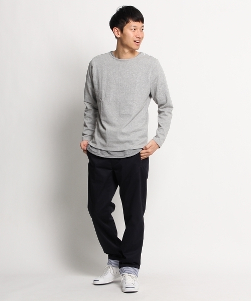 THE SHOP TK （ザ ショップ ティーケー ）の「バスクボーダーシャツ（Tシャツ/カットソー・メンズ・ブルー系1/ネイビー/グレー/ブルー/グレー系1/レッド・03/02/04）」の13枚目の写真