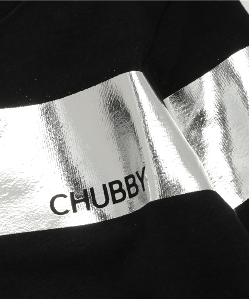 CHUBBYGANG（チャビーギャング）の「メタリックラインロングトレーナー（スウェット・キッズ・ブラック/ホワイト/ライトグレー・140/110/130/160/100/120/150）」の6枚目の写真