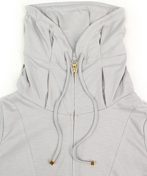 Ray BEAMS（レイビームス）の「Ray BEAMS / 変形裏毛スタンドZIPパーカ（パーカー・レディース・グレー/ブラック・ONE SIZE）」の6枚目の写真