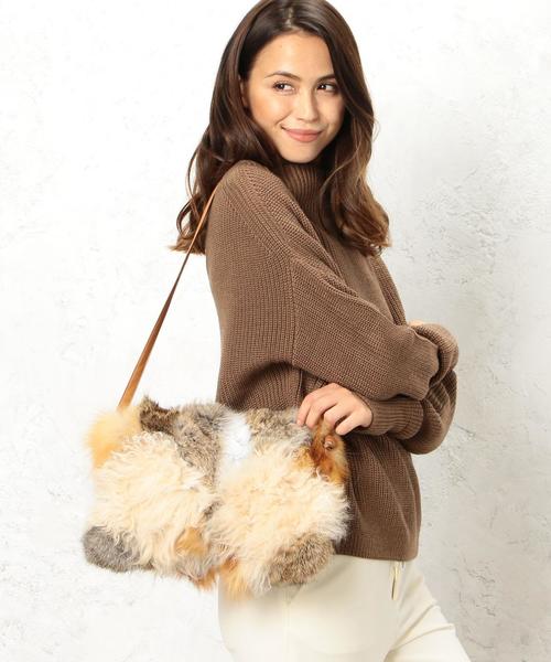 green label relaxing(グリーンレーベルリラクシング)の「KC FUR CLT バッグ(ショルダーバッグ・レディース・ブラック/ベージュ・FREE)」の10枚目の写真
