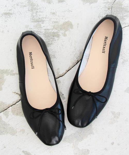 BEAUTY&YOUTH UNITED ARROWS（ビューティーアンドユースユナイテッドアローズ）の「＜MERITXELL＞∴レザーバレーシューズ ◆（バレエシューズ・レディース・ホワイト/ブラック/ライトピンク・38/36/39/37/35）」の4枚目の写真