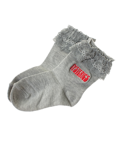 HYSTERIC MINI(ヒステリックミニ)の「Girl's レース付ソックス(ソックス/靴下・キッズ・ブラック/グレー/ピンク・13/16/19/22)」の2枚目の写真