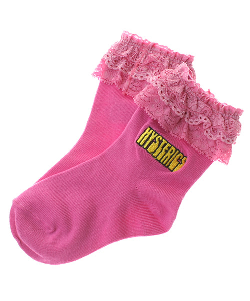HYSTERIC MINI(ヒステリックミニ)の「Girl's レース付ソックス(ソックス/靴下・キッズ・ブラック/グレー/ピンク・13/16/19/22)」の3枚目の写真