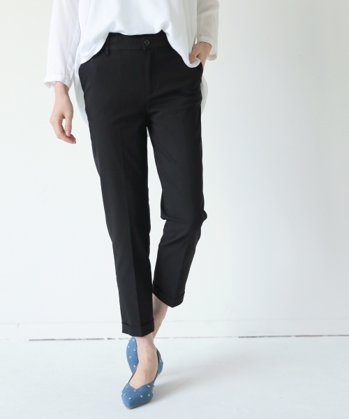 GLOBAL WORK（グローバルワーク）の「【吸水速乾】ＮＲトラウザー/734208（その他パンツ・レディース・ベージュ/ネイビー/ブラック/ライトグレー・SMALL/LARGE/MEDIUM）」の2枚目の写真