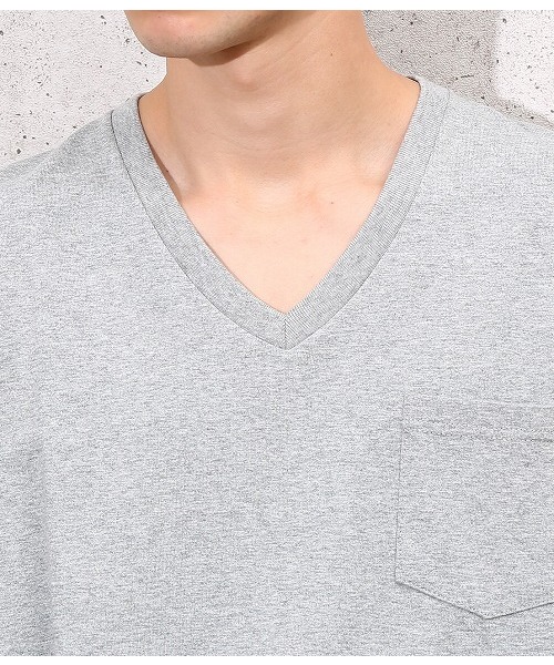 ADAM ET ROPE'(アダムエロペ)の「ヘビーVネックTシャツ(Tシャツ/カットソー・メンズ・ネイビー/グレー/ホワイト/ダークブラウン・L/M/S)」の14枚目の写真