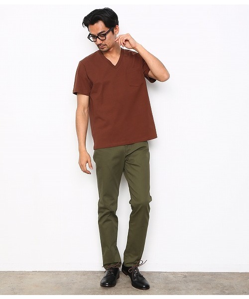 ADAM ET ROPE'(アダムエロペ)の「ヘビーVネックTシャツ(Tシャツ/カットソー・メンズ・ネイビー/グレー/ホワイト/ダークブラウン・L/M/S)」の19枚目の写真