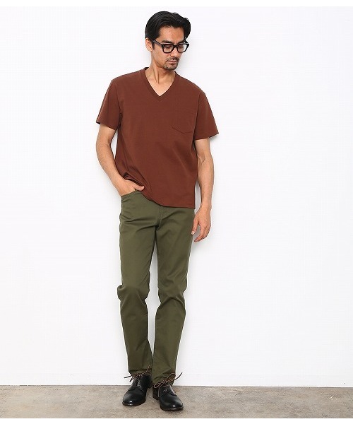 ADAM ET ROPE'(アダムエロペ)の「ヘビーVネックTシャツ(Tシャツ/カットソー・メンズ・ネイビー/グレー/ホワイト/ダークブラウン・L/M/S)」の18枚目の写真