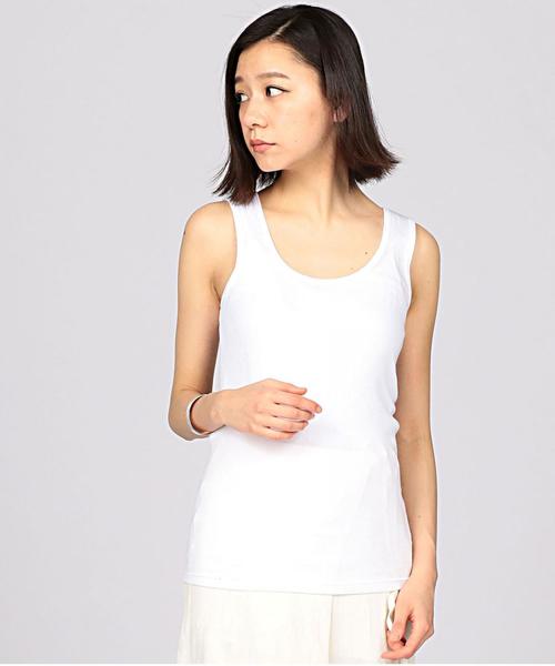 HANES（ヘインズ）の「Hanes（ヘインズ） Undies RIB タンクトップ ◆（タンクトップ・レディース・ホワイト/ブラック/ライトグレー・FREE）」の2枚目の写真
