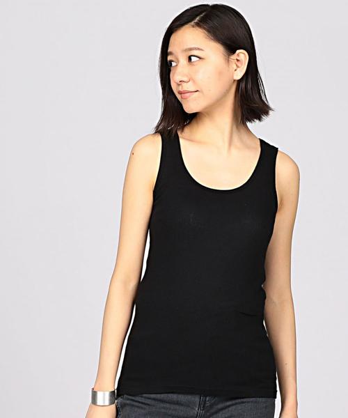HANES（ヘインズ）の「Hanes（ヘインズ） Undies RIB タンクトップ ◆（タンクトップ・レディース・ホワイト/ブラック/ライトグレー・FREE）」の3枚目の写真