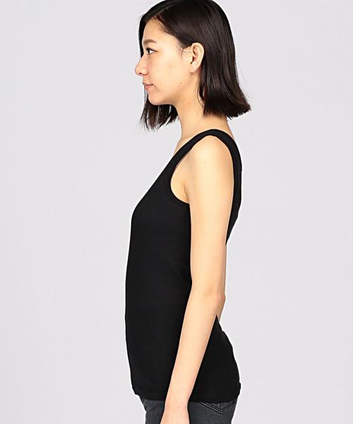 HANES（ヘインズ）の「Hanes（ヘインズ） Undies RIB タンクトップ ◆（タンクトップ・レディース・ホワイト/ブラック/ライトグレー・FREE）」の6枚目の写真