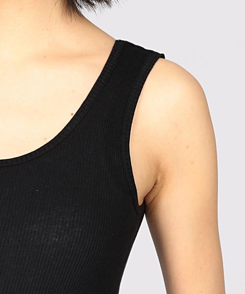 HANES（ヘインズ）の「Hanes（ヘインズ） Undies RIB タンクトップ ◆（タンクトップ・レディース・ホワイト/ブラック/ライトグレー・FREE）」の13枚目の写真
