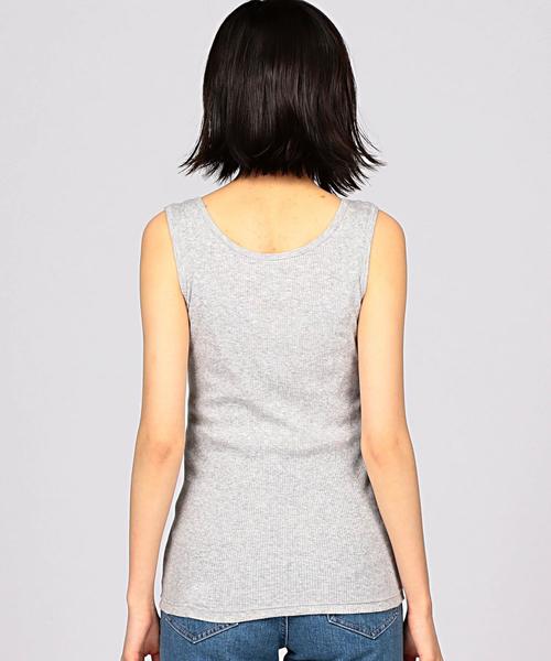 HANES（ヘインズ）の「Hanes（ヘインズ） Undies RIB タンクトップ ◆（タンクトップ・レディース・ホワイト/ブラック/ライトグレー・FREE）」の9枚目の写真