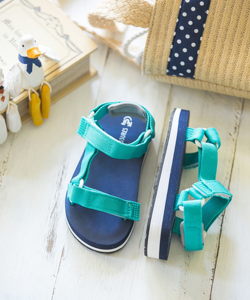 welleg（ウェレッグ）の「ベルクロスポーツサンダル　ＫＩＤＳ（サンダル・キッズ・シルバー/ブルー/ブラック/カーキ/ライトグリーン/ブラック系その他/ピンク系その他/レッド/ターコイズブルー・19cm/18cm/15cm/16cm/17cm/21.0cm/22.0cm/20cm）」の6枚目の写真