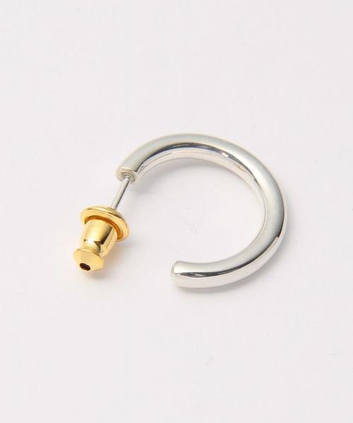 BEAUTY&YOUTH UNITED ARROWS（ビューティーアンドユースユナイテッドアローズ）の「BY シルバー フープ ピアス M ◇：（ピアス（片耳用）・メンズ・シルバー・FREE）」の2枚目の写真