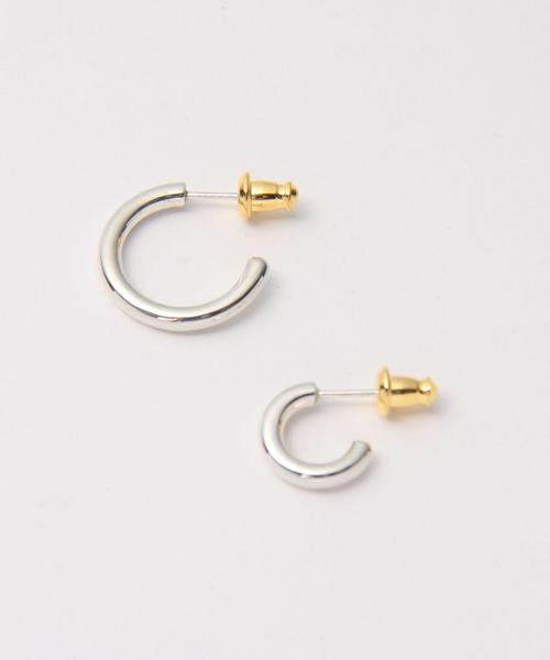 BEAUTY&YOUTH UNITED ARROWS（ビューティーアンドユースユナイテッドアローズ）の「BY シルバー フープ ピアス M ◇：（ピアス（片耳用）・メンズ・シルバー・FREE）」の4枚目の写真