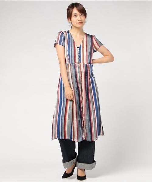 Rose Bud ローズバッド の マルチストライプワンピース ワンピース Wear